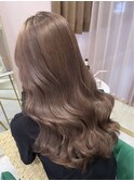 ハイライトカラーミルクティーベージュケアブリーチダブルカラー