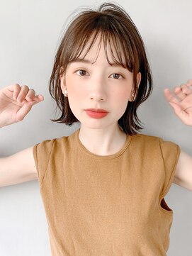 キリ 表参道(kyli) ミニウルフテラコッタデジタルパーマくすみブルーくびれミディ*