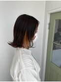 ミディアムボブインナーカラー