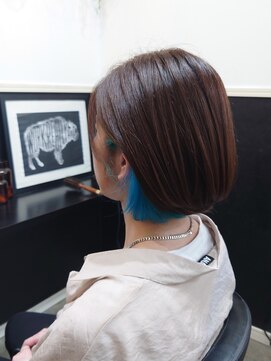 ミアロ 泉中央店(miaro) インナーカラー×ブルー