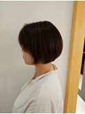 ショートボブ×ベージュ