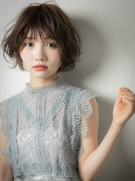 カバーヘア イヴ 戸頭店(COVER HAIR EVE) ミルクティーアッシュひし形ショートミニボブ204t戸頭20代30代