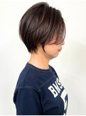 ハイライト白髪ぼかしダブルカラーインナーカラーショートボブ