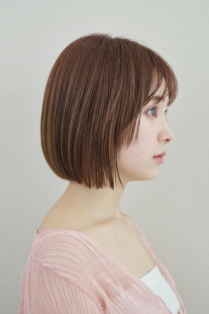 ボブ×ピンクベージュ：L215262466｜ミンクス 銀座店(MINX)のヘア