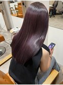 ブリーチなしラベンダーブラウン さらつやロング 艶髪