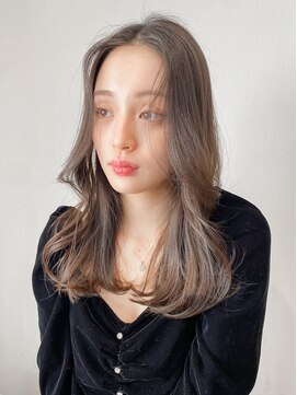 レア 表参道(L'ea) 黒髪クラゲヘアーオリーブグレー小顔ココアベージュ