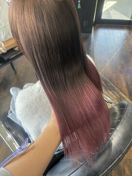 ガルボ ヘアー(garbo hair) グラデーション 10代 20代 ピンクバイオレット ダブルカラー
