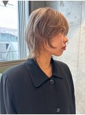 ミルクティーベージュ×ショートウルフレイヤー