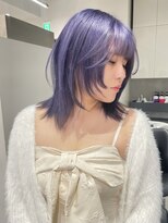 ソル 栄矢場町(SOL) レイヤーカットウルフレイヤーウルフカットラベンダーカラー