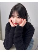 透け感シースルーバング×ナチュラルストレート10代20代30代