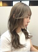 夏◎ブリーチなしオリーブグレージュ透明感カラー