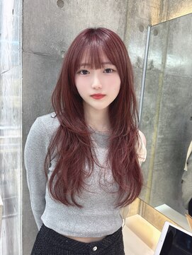 ロンドウル 熊本(Lond ulu) 縮毛矯正/くびれヘア/ハイライトカラー/アプリコットオレンジ