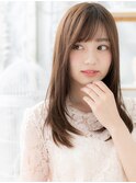 大人かわいい斜めバングミルクティーアッシュh4上尾20代30代40代