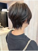福山人気ダークトーンスモーキーブラウン小顔ショートウルフ20代