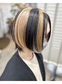 ミルクティーベージュダブルカラーインナーカラーケアブリーチ