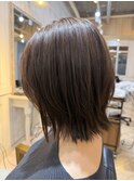 髪質改善/京橋/アッシュベージュ/切りっぱなしボブ