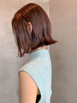 テトヘアー(teto hair) bob(切りっぱなしボブ、オルチャン、前下がり、ピンクブラウン)