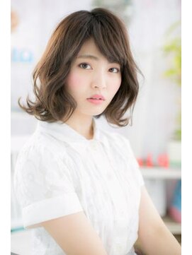 ミック ヘアアンドメイク アップ 駒込店(miq Hair&Make up) 大人かわいい♪オリーブグレージュ外ハネカールボブa1