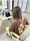 バレイヤージュでシナモンベージュ