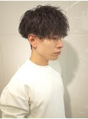 波巻きマッシュパーマメンズツイストスパイラルツーブロック