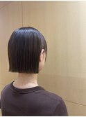 20代30代ミニボブココアブラウン小顔美肌ストレート外ハネ