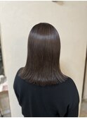 切りっぱなし ミディアム×アッシュグレージュ