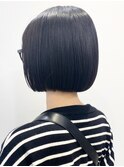 【モリオ松戸　石山】黒髪ミニボブぷつっとボブ前髪あり20代30代
