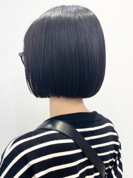 モリオフロムロンドン 松戸店(Morio from London) 【モリオ松戸　石山】黒髪ミニボブぷつっとボブ前髪あり20代30代