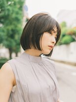 ガーデンヨコハマエスト(GARDEN YOKOHAMA est)&nbsp;ボブ　外ハネボブ　くびれヘア　切りっぱなしボブ　暗めカラー