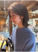 くびれミディアム/アッシュブラウン/レイヤーカット/30代