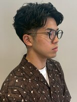 オレンジペコ(orange peco)&nbsp;ニュアンスパーマ ツーブロック ビジネスカット アップバング