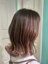 マティーナ ヘアー 池袋(Matina hair)&nbsp;【バレイヤージュ/外ハネボブ/ピンク】池袋美容室