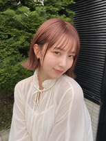 リア トーキョー(Lia TOKYO)&nbsp;【工藤武士】顔まわり外ハネボブ×ピンクベージュ上品艶カラー髪