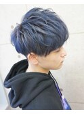 メンズブルーグレーマッシュ