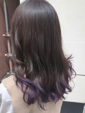 ヒップスデコ(Hip's deco) 【ブリーチグラデーション】グレージュ×パープル