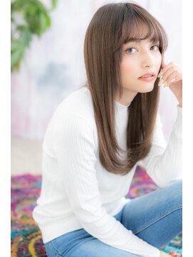 ミック 日暮里店(miq) フェザーバングナチュラルアッシュ小顔ロングストレートc1