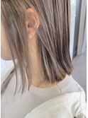 《Mimosa》切りっぱなしボブ×インナーカラー＃グレージュ