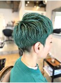 【ショート×ミントグリーン】