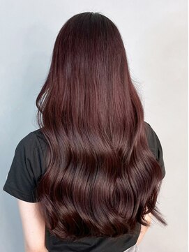 アイティー バイ アルバム 中野店(IT by ALBUM) ワインレッドロング_斜めバンググレージュカラー_ba417571