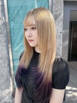 ティアム 渋谷店(Tiam shibuya)&nbsp;黒髪/前髪パーマ/グレーベージュ/レイヤーロング/ダブルカラー