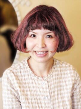 ヘアーリゾートガーデン 南林間店(Hair Resort Garden) ピンクブラウン/アメリ風のオンザコンパクトボブ