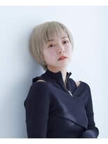 ラフィス ヘアー ピーチ 岡山店(La fith hair peach)&nbsp;【La fith】丸みショート×プラチナブロンド