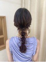 編み下ろし　ゆるふわアレンジ　玉ねぎヘア　参列ヘア
