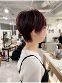 クールショート×ピンクレッドカラー