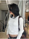 大人可愛いウルフレイヤーロング姫カットブリーチなしグレージュ