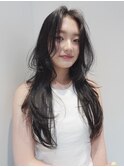 天神大名レイヤーカット大人レイヤーくびれヘアロング今泉