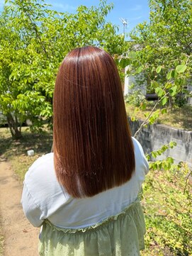 ナンバーエイト(number eight) 髪質改善トリートメントストレート艶カラーハイライトロングヘア