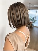 桑名市ハイライト×大人切りっぱなしボブ