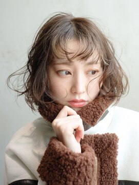 アルバム 銀座(ALBUM GINZA) ゆるふわボブ_チェリーブラウンフェミニンロング_59092