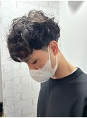 メンズカット マッシュパーマ スパイラル ツーブロック